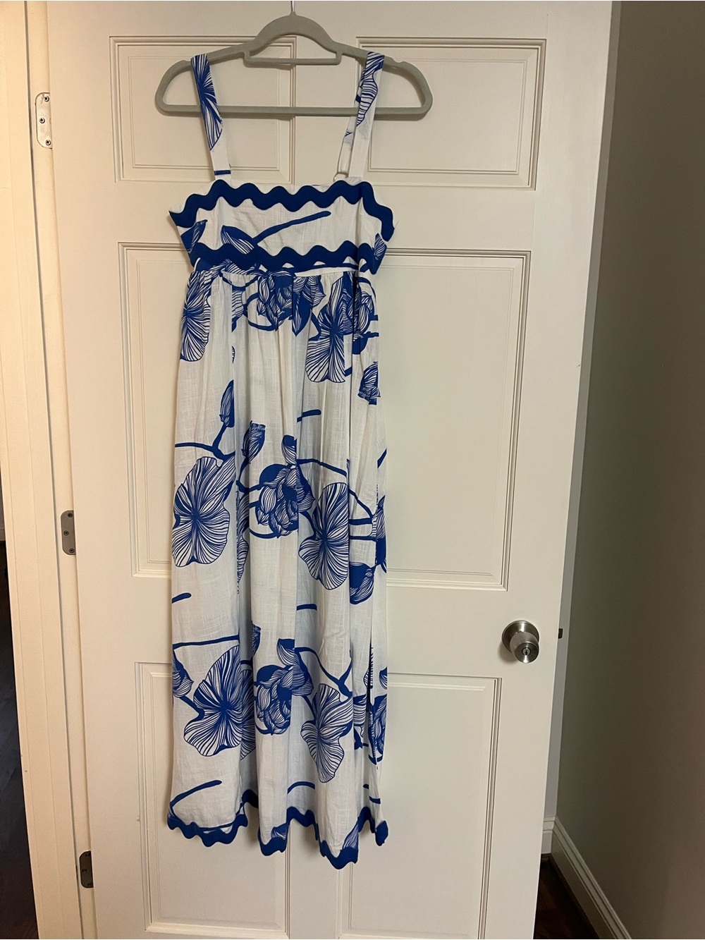 Blue & White Floral Maxi Dress